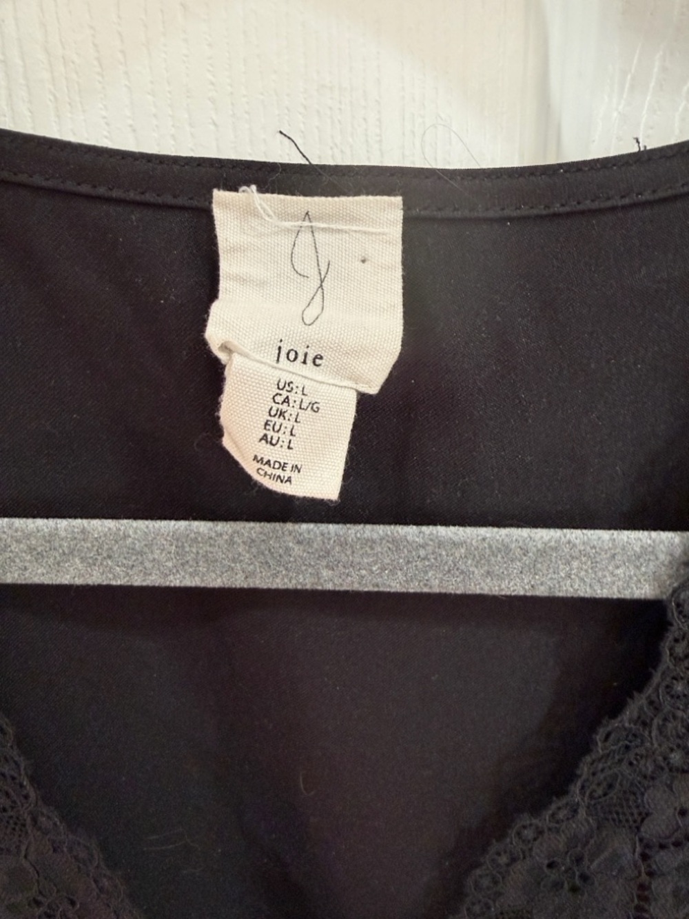 Joie Black Lace Trim Blouse size large - Picture 2 of 9
